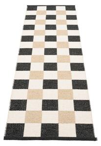 Черна и кремава пътека за открито и закрито 70x240 cm Pix Black Vanilla – Pappelina