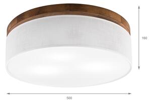 Brilagi - LED Плафон BELLADONNA 3xE27/15W/230V Ø 50 см бял/дъб череша