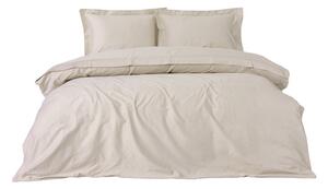 Бежово двойно удължено спално бельо от памучен сатен 240x220 cm Elegant – Mijolnir