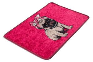 Розов килим за баня 40x60 cm Pink Pug – Foutastic
