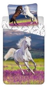 Единично памучно детско спално бельо 140x200 cm Horse "Meadow" – Jerry Fabrics
