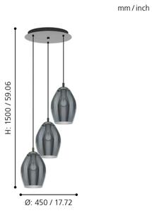 Eglo 39565 - Пендел ESTANYS 3xE27/60W/230V опушен