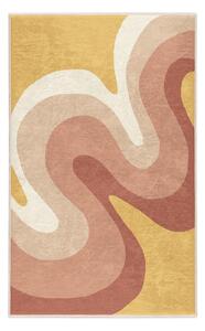Килим подходящ за пране в цвят жълта охра и сиво-розов 160x230 cm Strawberry Creamsicle – Mila Home