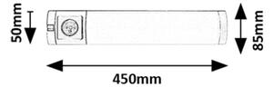 Rabalux 78038 - LED Лампа за под кухненски шкаф с контакт SOFT 2E LED/5W/230V 4000K 45 см сребрист
