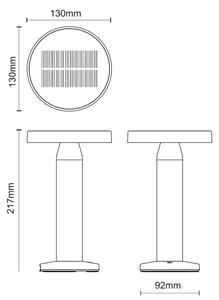 Zuma Line DT33611 - LED соларна лампа CARLI LED/2W/2000 mAh IP44 черна
