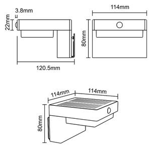 Zuma Line WT33811-LED Соларен стенен LED GRID 4,5W 2000mAh IP44 черен