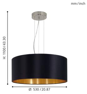 Eglo 31605 - Полилей MASERLO 3xE27/60W/230V на кабел