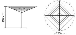 Външен простор Brabantia TopSpinner 90300263, 50 м, Метален шиш за вкопаване, Калъф, Резистентен на корозия, Инокс