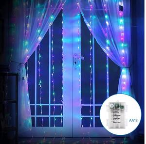 Aigostar - LED външен коледен гирлянд 200 LED, 8 функции, 3xAA, IP44, 5x2m, цвет