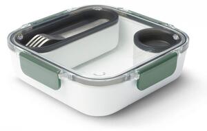 Кутия за храна Black+Blum BAO-BA010, 1 л, Вътрешно отделение, Без BPA, Съвместима със съдомиялни машини, Бял/зелен