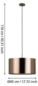 Eglo 39356 - Пендел SAGANTO 1 1xE27/60W/230V меден