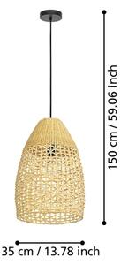 Eglo 390237 - Пендел SAMBUCONA 1xE27/40W/230V Ø 35 см бамбук