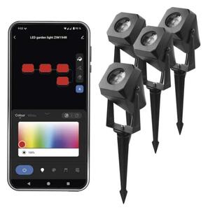 К-кт 4x LED RGBIC Димируема екстериорна лампа LED/7W/230V 3000-6500K IP65 Wi-Fi Tuya