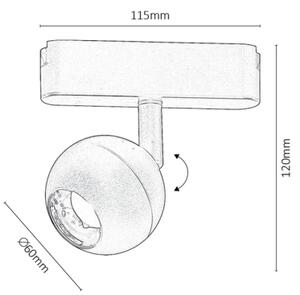 Rabalux 70108-LED Спот за 1-фазна релсова система LiTrack LED/5W/24V 3000K