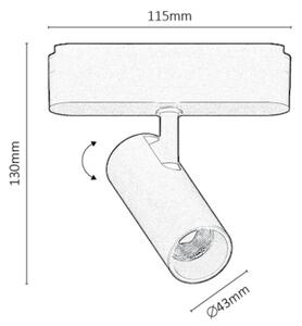 Rabalux 70115-LED Спот за 1-фазна релсова система LiTrack LED/10W/24V 4000K