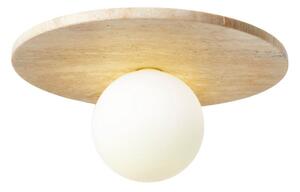 Бежово каменно осветително тяло за таван със стъклен абажур ø 12 cm Hilde – Opviq lights