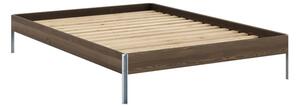 Кафяво двойно легло от масивен бор с включена подматрачна рамка 140x200 cm Core – Karup Design