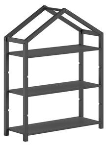 Антрацитна детска библиотека от масивен бор 111x141x40 cm Dallas – Vipack