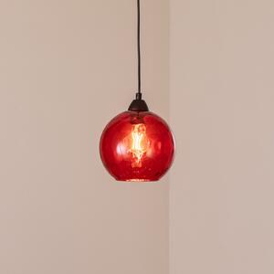 Opviq Висяща лампа Benek, червена, стъкло, Ø 20 cm, E27, Затъмняване, Червен, Дневна/трапезария, Стъкло, Млад живот