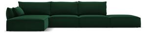 Тъмнозелен кадифен ъглов диван (ляв ъгъл) Vanda – Mazzini Sofas
