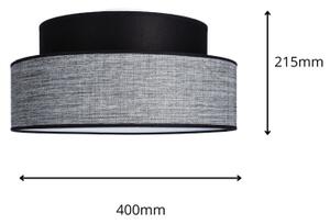 Плафон GRACE 1xE27/60W/230V Ø 40 см черен/сив