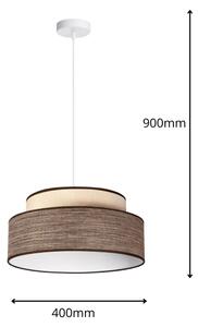Пендел GRACE 1xE27/60W/230V Ø 40 см кремав/кафяв