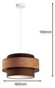 Пендел GRACE 1xE27/60W/230V Ø 40 см кафяв/бежов