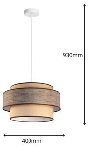Пендел GRACE 1xE27/60W/230V Ø 40 см бежов/кафяв