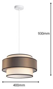 Пендел GRACE 1xE27/60W/230V Ø 40 см кремав/кафяв