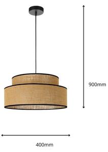 Пендел BOHO 1xE27/60W/230V Ø 40 см бежов