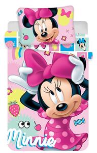 Розово памучно детско спално бельо 100x135 cm Minnie "Sweet" – Jerry Fabrics