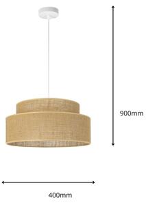 Пендел BOHO 1xE27/60W/230V Ø 40 см бежов