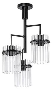 Висящ полилей 3xE27/60W/230V черен/прозрачен