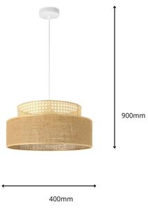 Пендел BOHO 1xE27/60W/230V Ø 40 см ратан