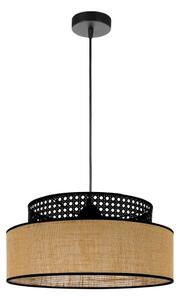 Пендел BOHO 1xE27/60W/230V Ø 40 см черен/ратан