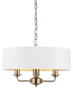 Endon 98934 - Пендел HIGHCLERE 3xE14/40W/230V бял/месинг