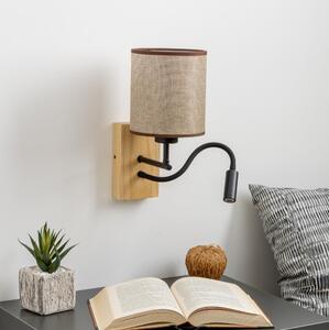 Brilagi - LED Аплик NUBILA WOOD 1xE27/25W/230V + LED/3W дъб/кафяв