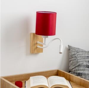 Brilagi-LED Аплик NUBILA WOOD 1xE27/25W/230V+LED/3W дъб/Помпейски червен