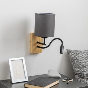 Brilagi - LED Аплик NUBILA WOOD 1xE27/25W/230V + LED/3W дъб/антрацит