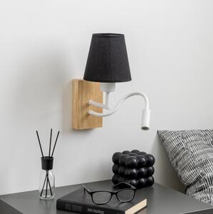 Brilagi - LED Аплик NUBILA WOOD 1xE27/25W/230V + LED/3W дъб/черен