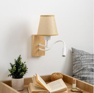 Brilagi - LED Аплик NUBILA WOOD 1xE27/25W/230V +LED/3W дъб/светлокафяво