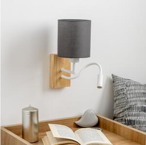 Brilagi - LED Аплик NUBILA WOOD 1xE27/25W/230V + LED/3W дъб/антрацит
