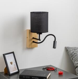 Brilagi - LED Аплик NUBILA WOOD 1xE27/25W/230V + LED/3W дъб/черен