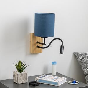 Brilagi - LED Аплик NUBILA WOOD 1xE27/25W/230V+ LED/3W дъб/тъмносин