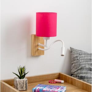 Brilagi - LED Аплик NUBILA WOOD 1xE27/25W/230V + LED/3W дъб/розов