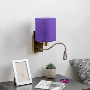 Brilagi - LED Аплик NUBILA 1xE27/25W/230V + LED/3W месинг/лилава