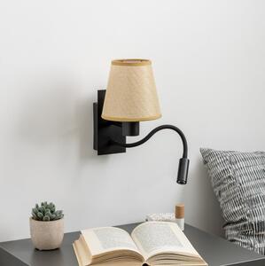 Brilagi - LED Аплик NUBILA 1xE27/25W/230V+LED/3W черен/светлокафяво