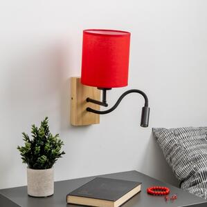 Brilagi - LED Аплик NUBILA WOOD 1xE27/25W/230V + LED/3W дъб/червен