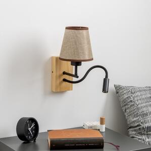 Brilagi - LED Аплик NUBILA WOOD 1xE27/25W/230V + LED/3W дъб/кафяв