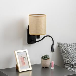 Brilagi - LED Аплик NUBILA 1xE27/25W/230V+LED/3W черен/светлокафяво